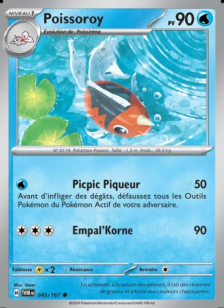 Poissoroy, carte Pokémon TWM 045 — extension Mascarade Crépusculaire