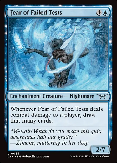 Fear of Failed Tests, Magic card DSK 55 — Duskmourn: House of Horror set