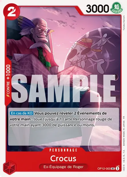 Crocus, carte One Piece OP12-003 — extension L'HÉRITAGE DU MAÎTRE
