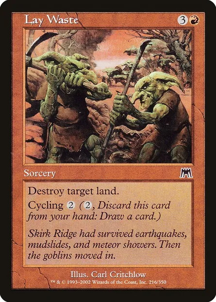 Lay Waste, Magic card ONS 216 — Onslaught set
