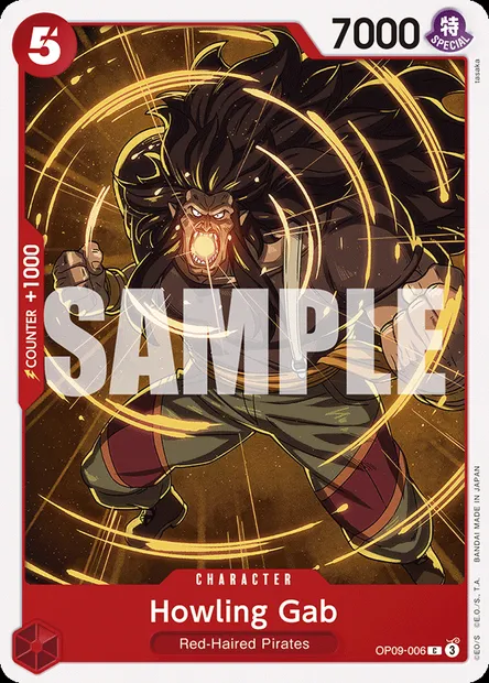 Howling Gab, One Piece card OP09-006 — EMPERORS IN THE NEW WORLD set