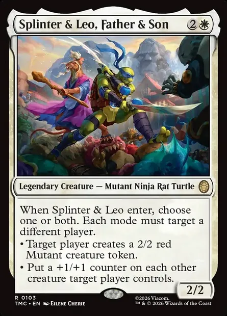 Splinter & Leo, Father & Son, carte Magic TMC 103 — extension Teenage Mutant Ninja Turtles Eternal