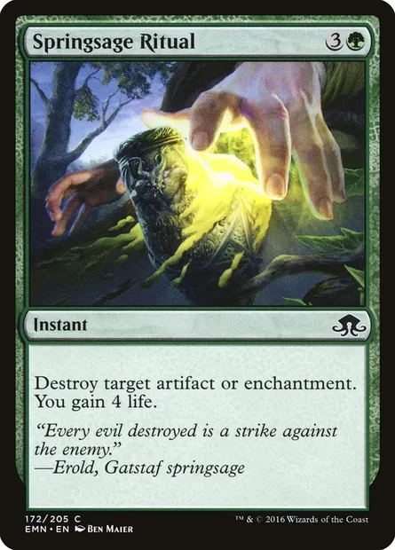 Springsage Ritual, Magic card EMN 172 — Eldritch Moon set