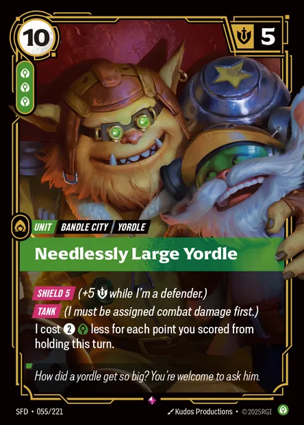 Needlessly Large Yordle, carte Riftbound SFD 055 — extension Spiritforged