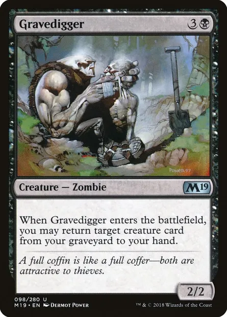 Gravedigger, Magic card M19 98 — Core Set 2019 set