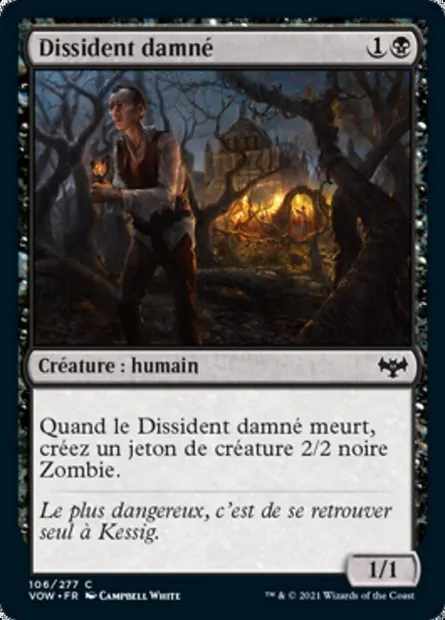 Dissident damné, carte Magic VOW 106 — extension Innistrad : noce écarlate