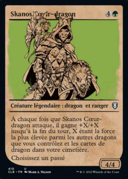 Skanos Cœur-dragon, carte Magic CLB 410 — extension Commander Légendes : la bataille de la Porte de Baldur