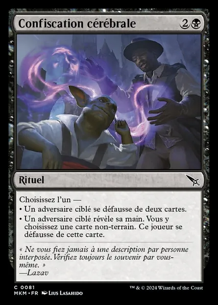 Confiscation cérébrale, carte Magic MKM 81 — extension Murders at Karlov Manor