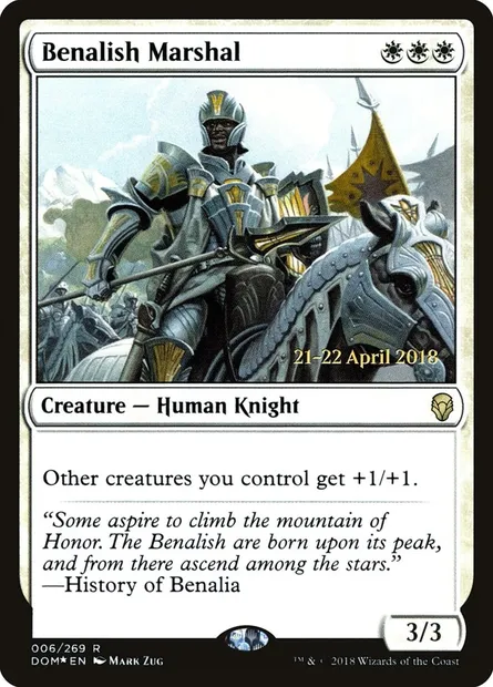 Benalish Marshal, Magic card PDOM 6s — Dominaria Promos set