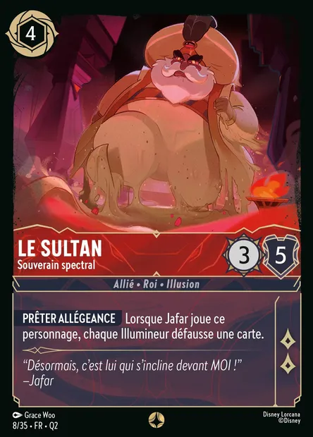 Le Sultan - Souverain spectral, carte Disney Lorcana Q2-008 — extension Quête des Illumineurs: Vol au palais