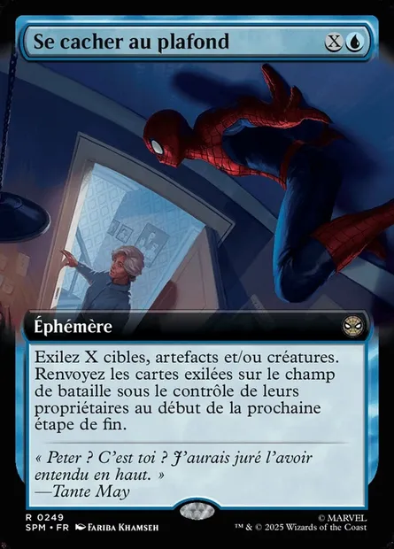 Se cacher au plafond, carte Magic SPM 249 — extension Marvel's Spider-Man