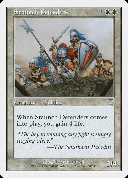 Staunch Defenders, Magic card 7ED 50 — Seventh Edition set