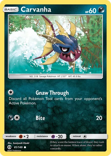 Carvanha, Pokémon card SUM 81 — Sun & Moon set