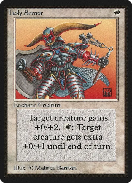 Armure sacrée, carte Magic LEB 24 — extension Limited Edition Beta