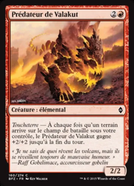Prédateur de Valakut, carte Magic BFZ 160 — extension La bataille de Zendikar