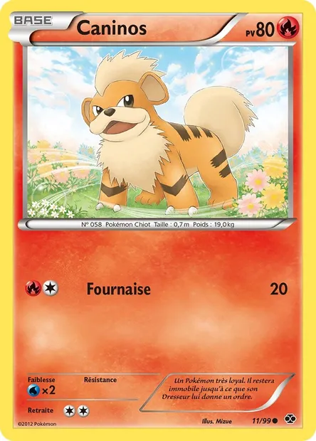 Caninos, carte Pokémon NXD 11 — extension Destinées Futures