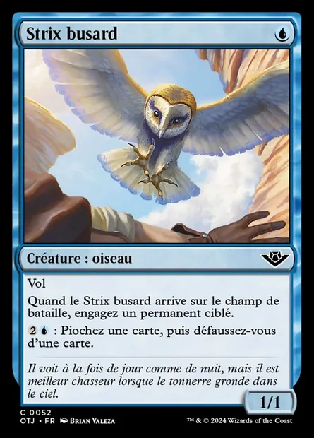 Strix busard, carte Magic OTJ 52 — extension Outlaws of Thunder Junction