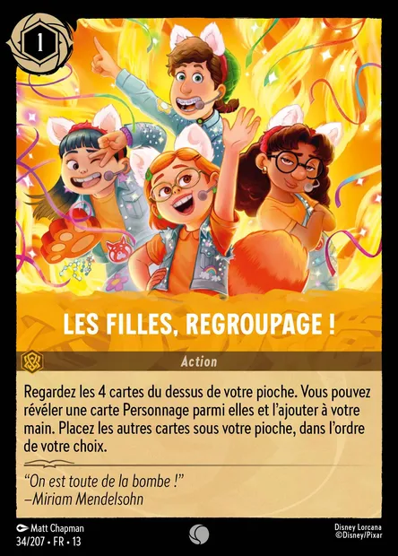 Les filles, regroupage !, carte Disney Lorcana CH13-034 — extension Invasion Epineuse!