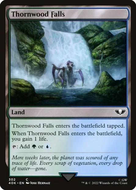 Thornwood Falls, Magic card 40K 302 — Warhammer 40,000 Commander set