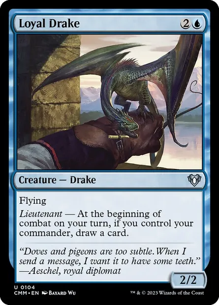 Loyal Drake, Magic card CMM 104 — Commander Masters set