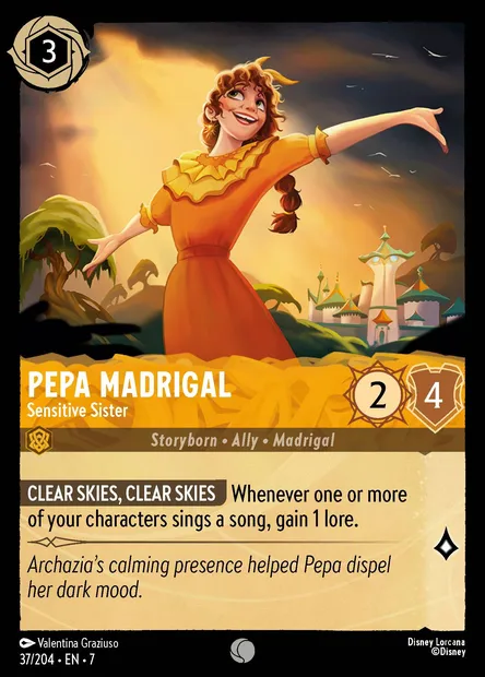 Pepa Madrigal - Sensitive Sister, Disney Lorcana card CH7-037 — Archazia's Island set