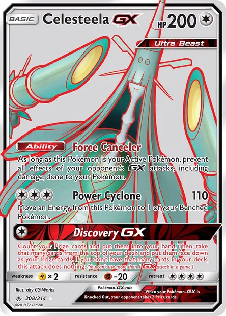 Celesteela GX, Pokémon card UNB 208 — Unbroken Bonds set