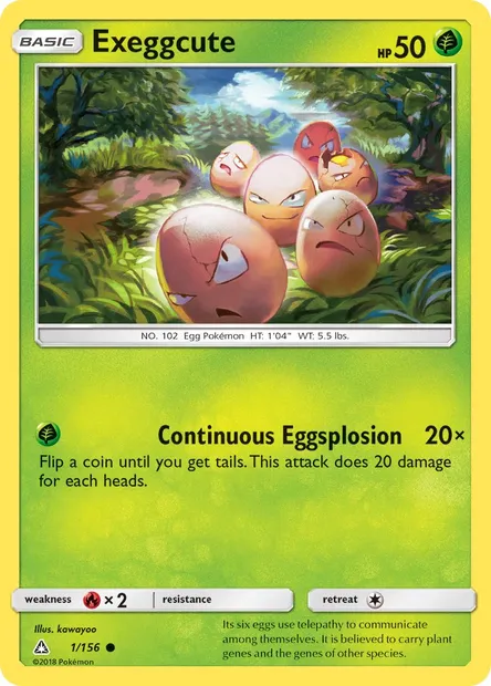 Exeggcute, Pokémon card UPR 1 — Ultra Prism set