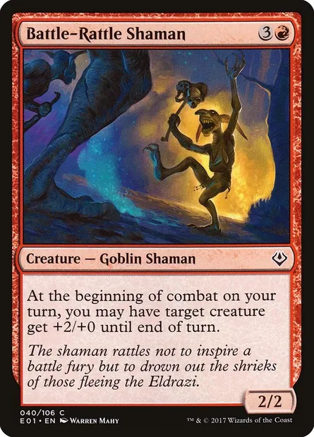 Shamane à crécelle de guerre, carte Magic E01 40 — extension Archenemy: Nicol Bolas