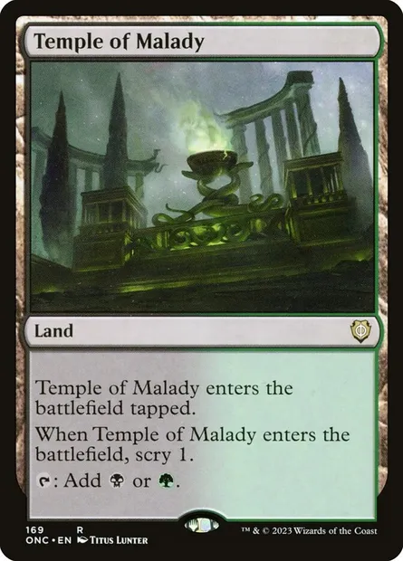 Temple of Malady, Magic card ONC 169 — Phyrexia: All Will Be One Commander set