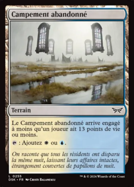 Campement abandonné, carte Magic DSK 255 — extension Duskmourn: House of Horror
