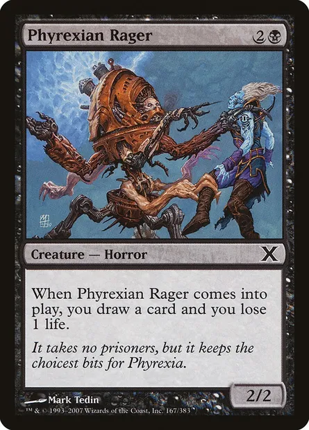 Phyrexian Rager, Magic card 10E 167 — Tenth Edition set