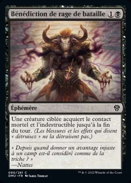 Bénédiction de rage de bataille, carte Magic DMU 80 — extension Dominaria Uni