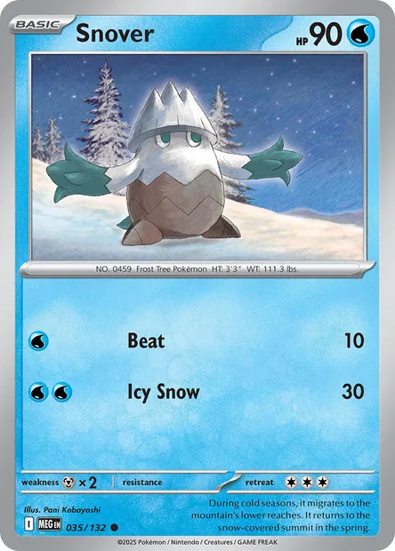 Snover, Pokémon card MEG 035 — Mega Evolution set