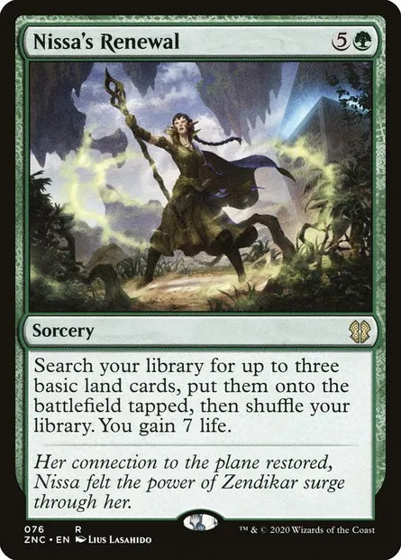 Nissa's Renewal, Magic card ZNC 76 — Zendikar Rising Commander set