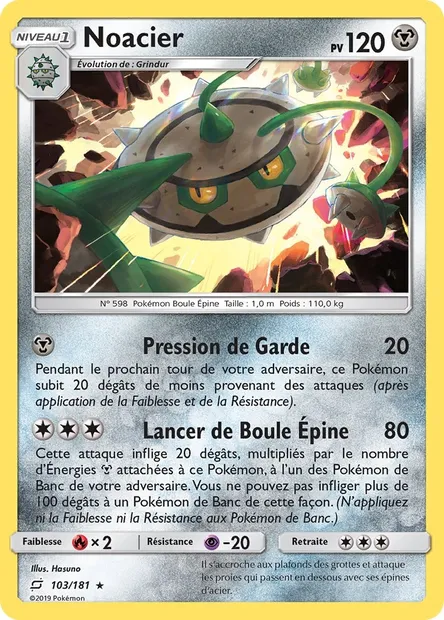 Noacier, carte Pokémon TEU 103 — extension Duo de Choc
