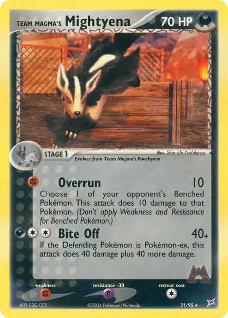 Team Magma's Mightyena, Pokémon card MA 21 — Team Magma vs Team Aqua set