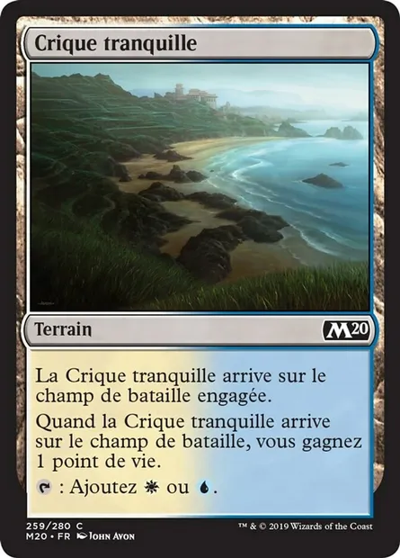 Crique tranquille, carte Magic M20 259 — extension Core Set 2020