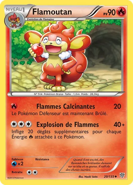 Flamoutan, carte Pokémon PLS 20 — extension Tempète Plasma