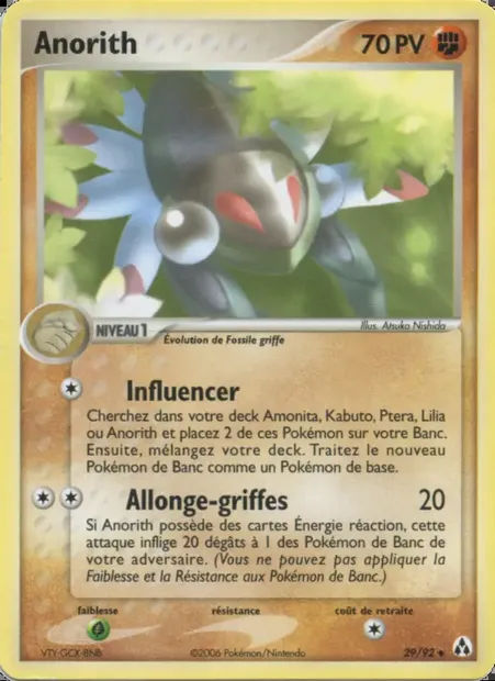 Anorith, carte Pokémon LM 29 — extension EX Créateurs de légendes