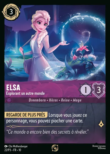 Elsa - Explorant un autre monde, carte Disney Lorcana P3-022 — extension P3
