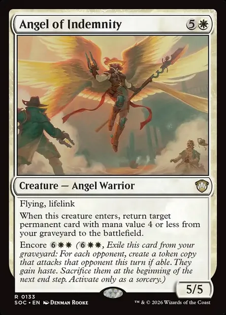 Angel of Indemnity, Magic card SOC 133 — Secrets of Strixhaven Commander set