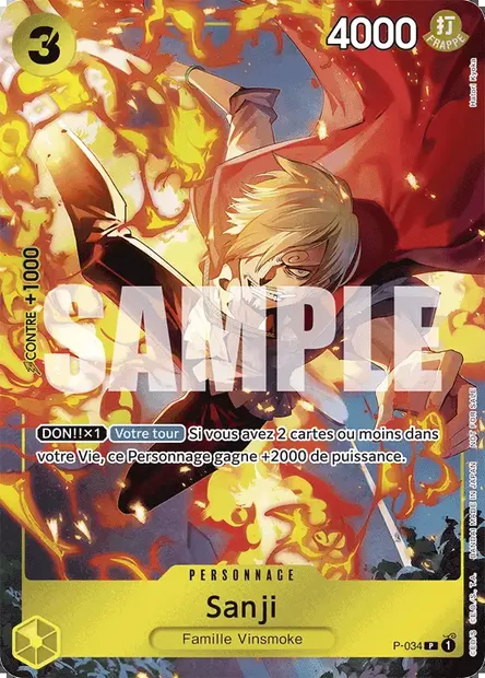 Sanji, carte One Piece P-034 — extension Carte promo