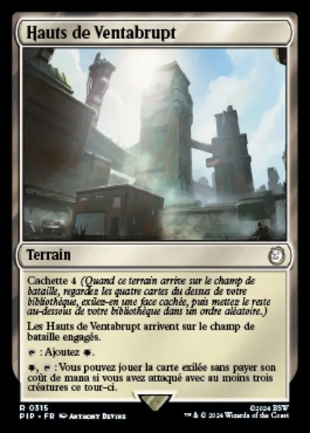 Hauts de Ventabrupt, carte Magic PIP 315 — extension Fallout