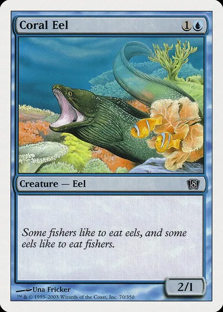Anguille des coraux, carte Magic 8ED 70 — extension Huitième Edition