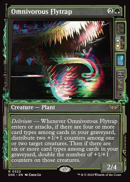 Omnivorous Flytrap, Magic card DSK 322 — Duskmourn: House of Horror set