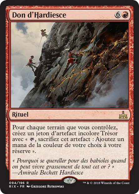 Don d'Hardiesce, carte Magic RIX 94 — extension Les combattants d'Ixalan