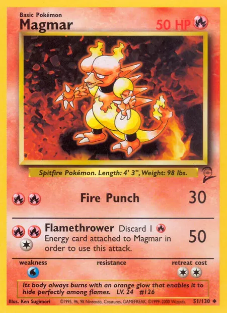 Magmar, Pokémon card B2 51 — Base Set 2 set