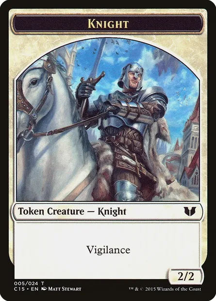 Knight, carte Magic TC15 5 — extension Commander 2015 Tokens