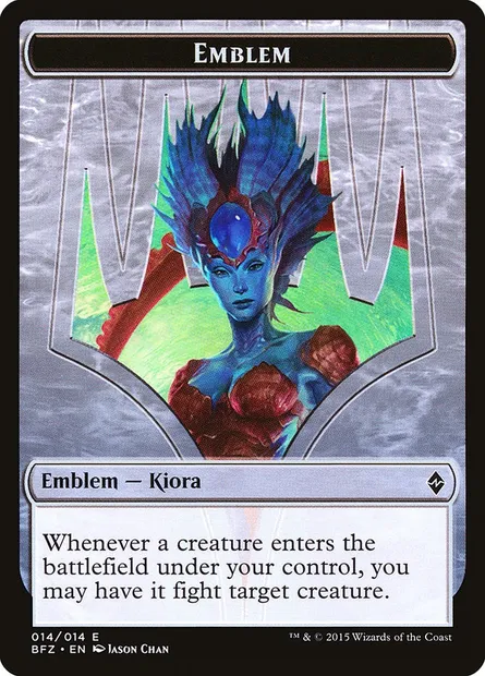 Kiora, Master of the Depths Emblem, Magic card TBFZ 14 — Battle for Zendikar Tokens set