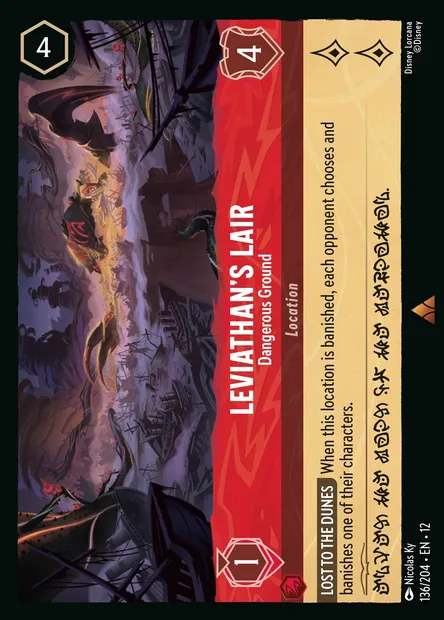 Leviathan's Lair - Dangerous Ground, Disney Lorcana card CH12-136 — Wilds Unknown set